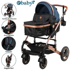 EBABY - Coche Moisés de Lujo «SAGIRA» Edición Limitada Blue