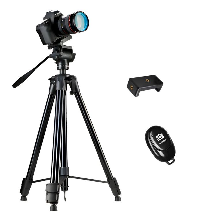 Trípode Profesional WT-3970 175cm + Adaptador Celular + Disparador Bluetooth