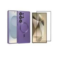 CASE - SILICONA PARA SAMSUNG S25 ULTRA+MICA DE VIDRIO COMPLETO QUE LEE HUELLA