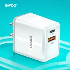 GENERICO - CARGADOR DE PARED RÁPIDO 20W,DUAL PORT 2 USB-C Y USB-A BO-CDA178 BWOO