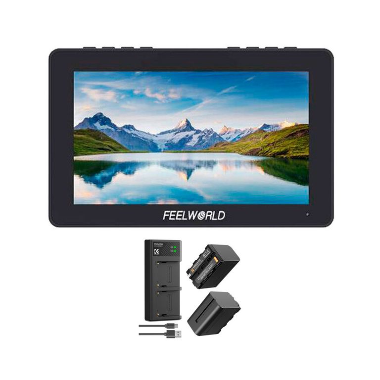 Monitor Feelworld F5 PRO + 2 Baterias F970 + Cargador