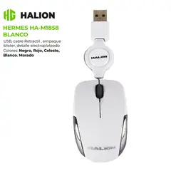HALION - Mouse Alambrico HERMES HA-M1858 USB DPI 1000