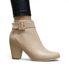 GENERICO - Botin mujer taco 7 cisne 2086L-60 color beige