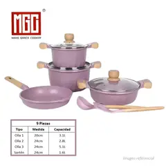 OEM - JUEGO DE OLLAS MGC DE 9 PIEZAS ROCA VOLCANICA