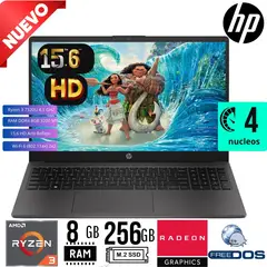HP - LAPTOP 255 G10 RYZEN 3 7320U 15.6" HD RAM 8GB SSD 256GB Free Dos