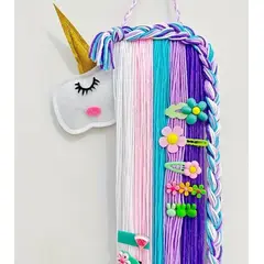 GENERICO - Organizador Unicornio de Lazos y Ganchos para niña Morado