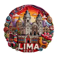 GENERICO - 4 Recuerdos Souvenir Lima Peru - Imán Refrigerador - Present