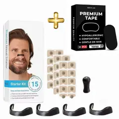 GENERICO - Tiras Nasal Magnéticas + Parche Bucal Antirronquidos Pack Duerme Mejor