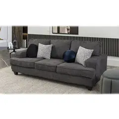 GENERICO - Sofa Tres Cuerpos Diamon Gris Oscuro