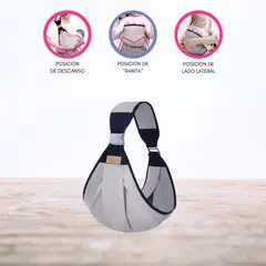 CUZKA - Canguro Ergonómico para Bebé «FULAR» Ligth GRAY