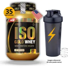 LEVEL PRO - ISO GOLD WHEY DE 1kg VAINILLA CON SHAKER - PROTEÍNA ISOLATADA