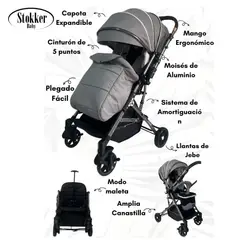STOKKER BABY - Coche Maleta Plegable -MODRIC- Gris
