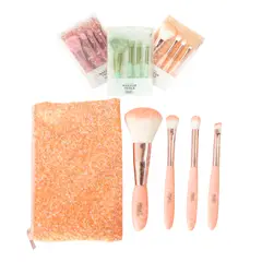 REVE'L PROFESSIONAL - Set De Brochas Makeup Tools x4 Piezas Melón - REVEL