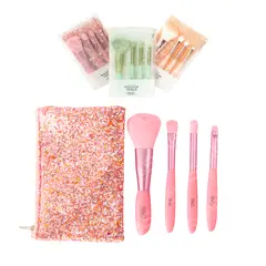 REVE'L PROFESSIONAL - Set De Brochas Makeup Tools x4 Piezas Rosado - REVEL