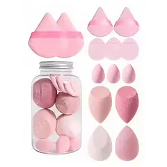 GENERICO - Set de Esponjas Para Maquillaje x14 Piezas Rosas