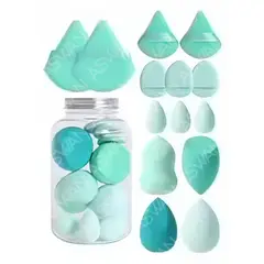 GENERICO - Set de Esponjas Para Maquillaje x14 Piezas Celestes