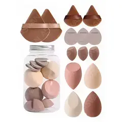 GENERICO - Set de Esponjas Para Maquillaje x14 Piezas Marrones
