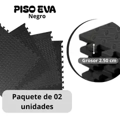 GENERICO - Piso de Goma EVA NEGRO de 60 cm x 60 cm x 2.50 cm - 02 unid.