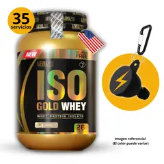 LEVEL PRO - ISOGOLDWHEY DE 1kg VAINILLA CON PORTASUPLES - PROTEÍNA ISOLATADA