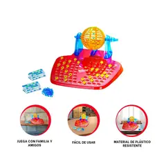 RYBIU IMPORT - Pack2 Juego de Mesa de Bingo Color Rojo Y+Ligas de Regalo