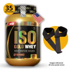 LEVEL PRO - ISO GOLD WHEY DE 1kg CHOCOLATE CON STRAPS - PROTEÍNA ISOLATADA