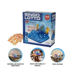 RYBIU IMPORT - Pack2 Juego de Mesa de Bingo Cja Celeste Y+Ligas de Regalo