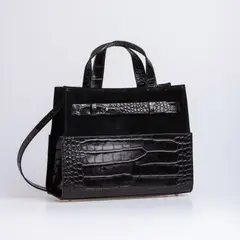 PRUNE - CARTERA DIANE EN CUERO GRABADO CROCO