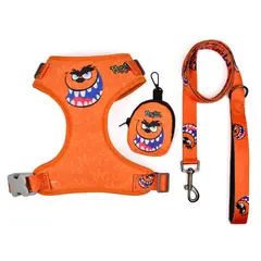 GENERICO - PECHERA MONSTER +CORREA +BOLSADISPENSADORAS TALLA M NARANJA