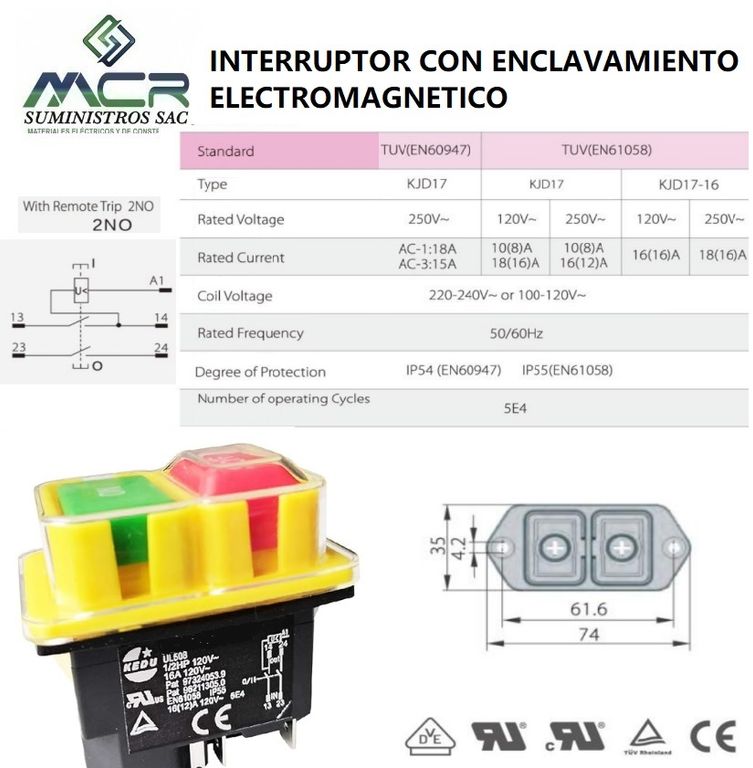 INTERRUPTOR CON ENCLAVAMIENTO ELECTROMAGNETICO