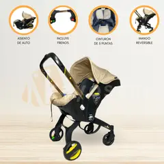 CUZKA - Coche Portabebés 2 en 1 para Bebés «DONNA GOLD» Beige