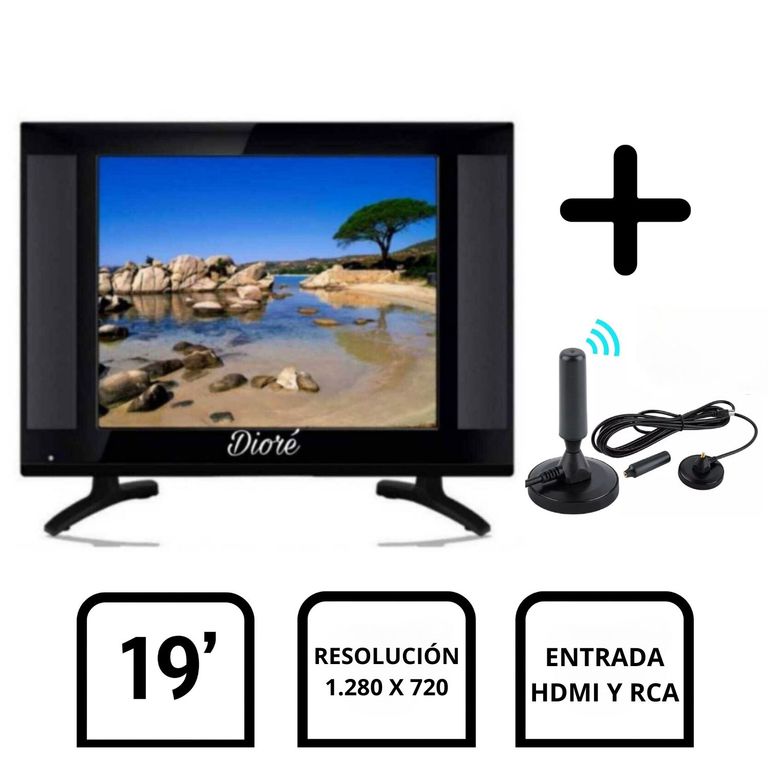 Televisor Dioré 19 Digital HD DIO + Antena Señal Digital HDTV