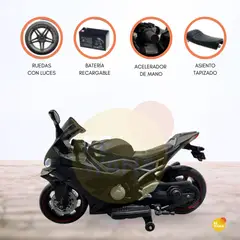 CUZKA - Moto a Batería 24 VLT para Niños «HALCÓN» Black