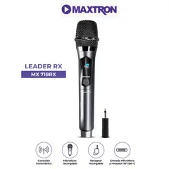 MAXTRON - Microfono Inalambrico LEADER RX MX718RX WIFI Recargable