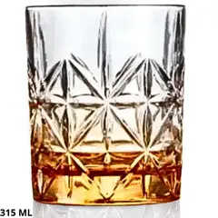 ICHIMATSU - Set X 6 Vaso Bajo Labrado Naranja 315Ml-