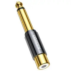 UGREEN - Adaptador Jack 6,35 mm (macho) a RCA (hembra) Oro AV169 - 80731