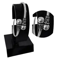 GENERICO - Pulsera Puñera Mujer Bombita Regalo Joya Plata Quemada 950