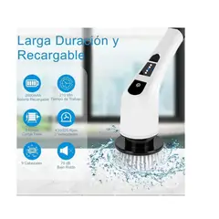 GENERICO - CEPILLO LIMPIADOR ELECTRICO DE LIMPIEZA GIRATORIO 9 EN 1 PREMIUM