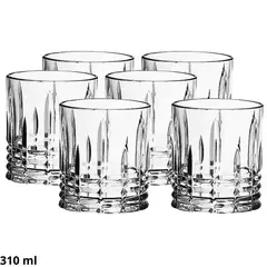 ICHIMATSU - Set x6 Vasos Bajos Labrados c/Líneas de 310 ml-