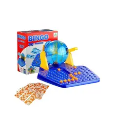 GENERICO - Pack2 Bingo Familiar de 48 Cartas para Reuniones Celeste