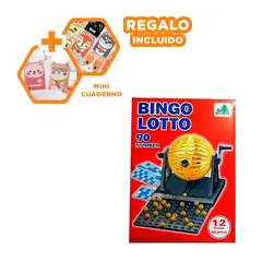 GENERICO - Bingo para Entretenimiento Familiar Rojo Y+Regalo Agendita
