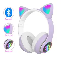 TOKINA - Audifono Bluetooth Orejas de Gato morado