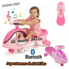 BABY HAPPY - Twiscar para Niños Montable con Luces Musical Rosa
