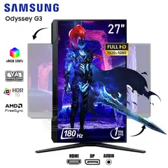 SAMSUNG - Monitor Odyssey G3 27 VA Full HD 180Hz, 1MS, AMD FreeSync