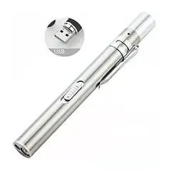 GENERICO - LINTERNA MEDICA DE DIAGNOSTICO RECARGABLE POR USB- PLATA