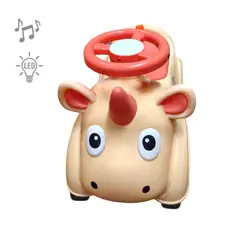 GENERICO - CARRITO CORREPASILLO MUSICAL Y LUCES - DISEÑO RHINO COLOR ROSADO