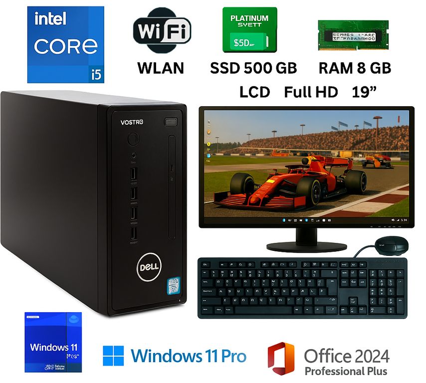 Computadora completa D06S I5, RAM 8GB, SSD 500GB + Windows 11P y Office 2024PP