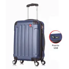 DUKAP - Maleta De Viaje 51cm Intely Azul - INPA Puerto USB Integrado