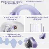 QCY - Audifonos Inalámbricos Crossky C30 Con Clip - Lila