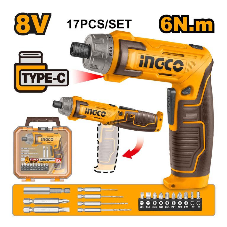 CSDLI08025 DESTORNILLADOR INALÁMBRICO 8V 6NM