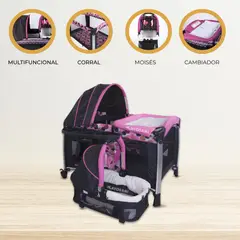 EVEZO - Cuna Corral Para Bebés «ZYBELA» Pink